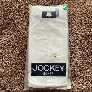 Vintage Jockey Full Cut Boxer WHITE Cotton Sz Large NEW